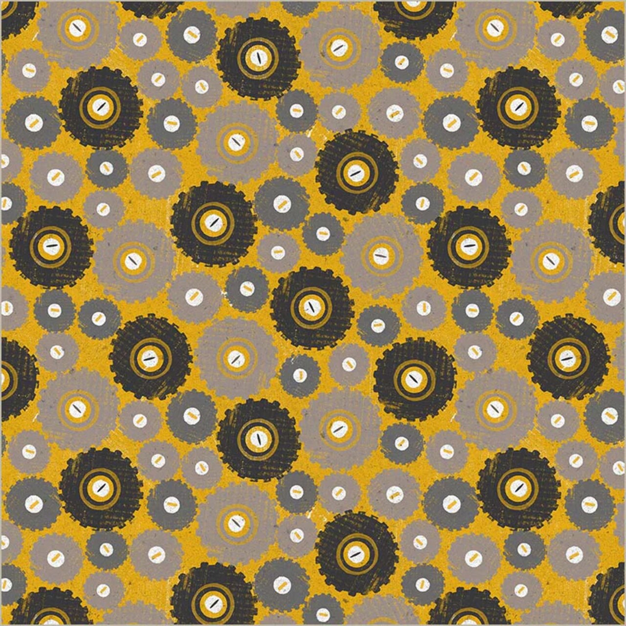 Fabric Windham Sunny Yellow Wheels Keep Turning Diggers & Dozers by the Quarter Yard 54942-3